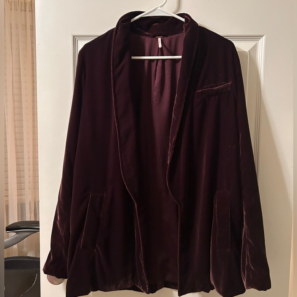 Free People Velvet Purple Blazer